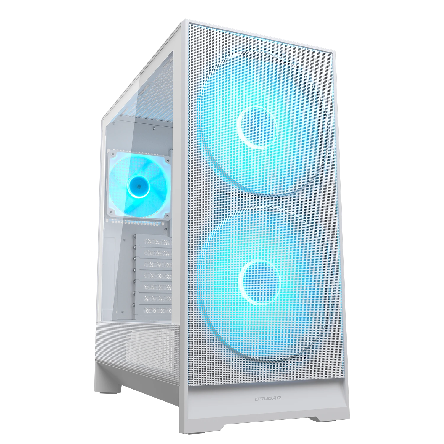 Cougar AIRFACE 180 White ATX CEB Mid Tower PC Case With Pre Installed ARGB PWM Fans ( CGR-5VA4W-RGB )