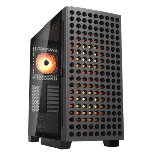 Cougar AIRFACE ECO RGB Black E-ATX Mid Tower Glass Panel PC Case With Pre Installed ARGB PWM Fans ( CGR-5YA2B-RGB )