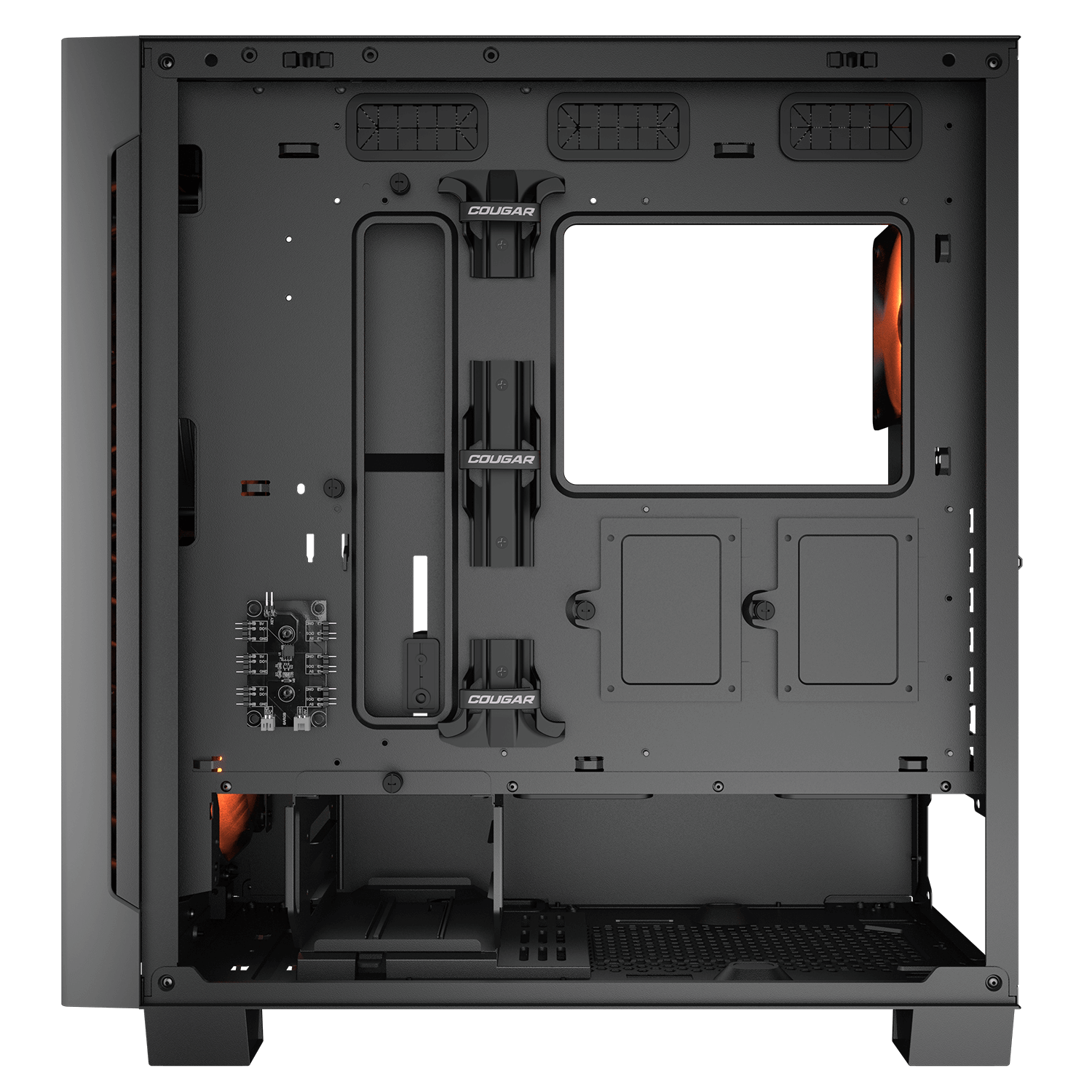 Cougar AIRFACE ECO RGB Black E-ATX Mid Tower Glass Panel PC Case With Pre Installed ARGB PWM Fans ( CGR-5YA2B-RGB ) - Image 9
