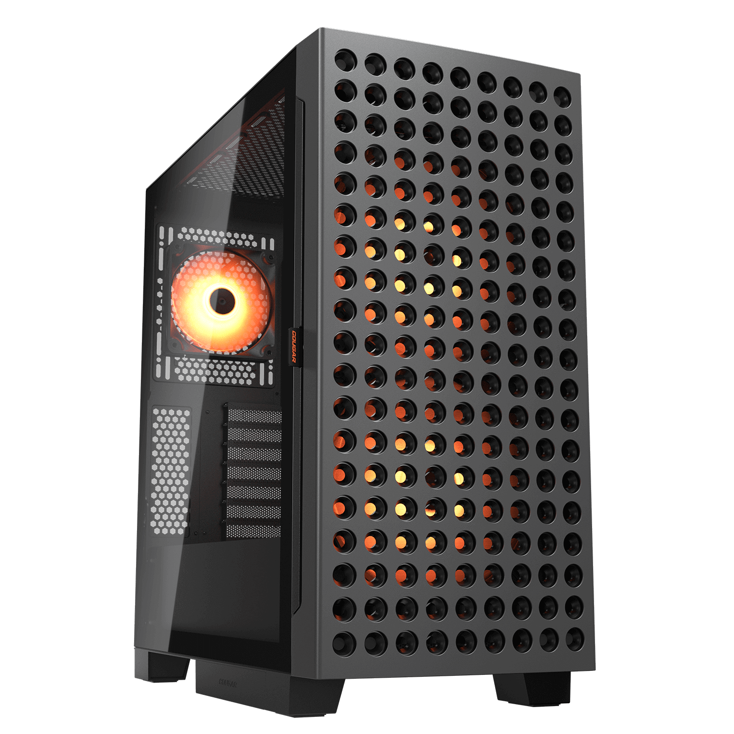 Cougar AIRFACE ECO RGB Black E-ATX Mid Tower Glass Panel PC Case With Pre Installed ARGB PWM Fans ( CGR-5YA2B-RGB )