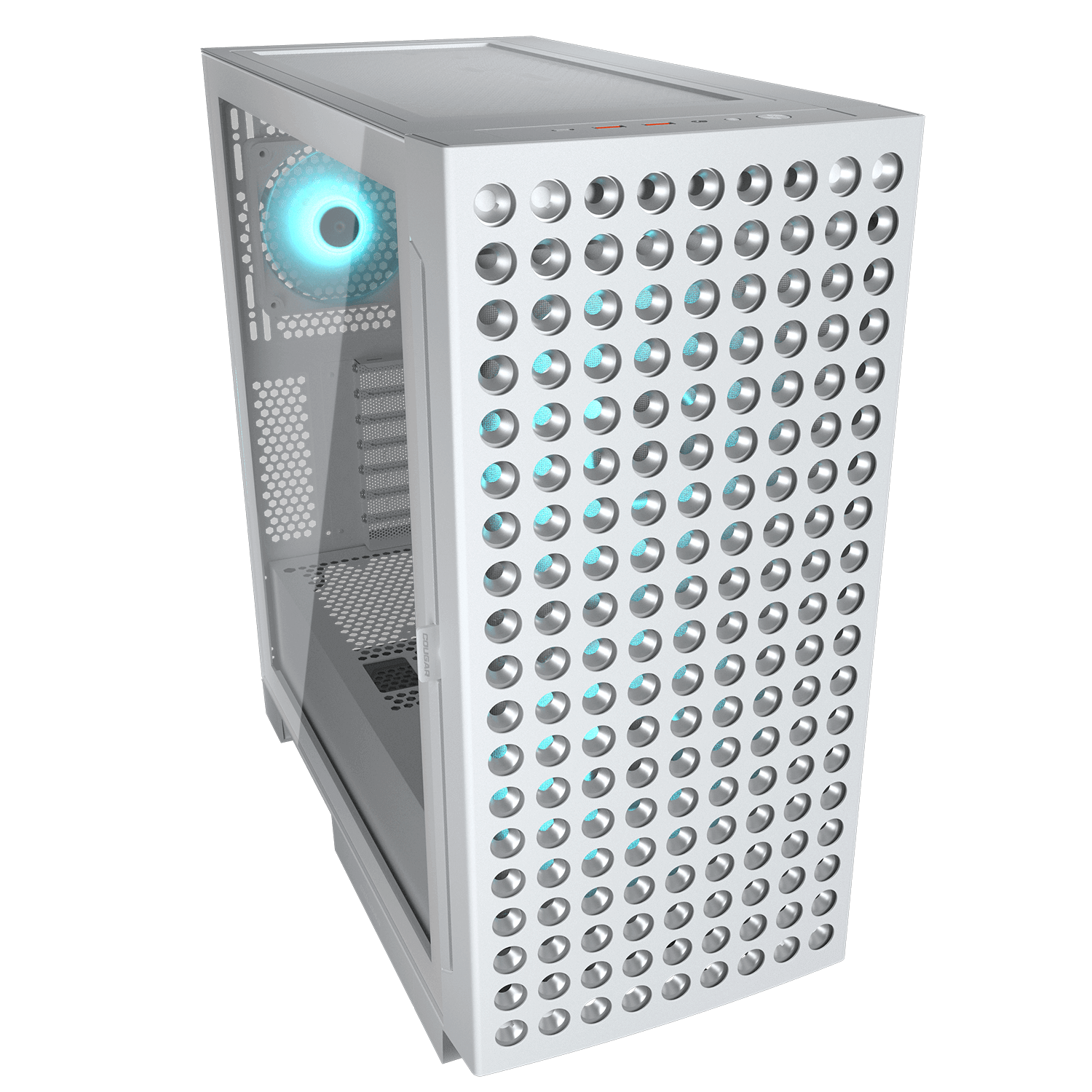 Cougar AIRFACE ECO RGB White E-ATX Mid Tower Glass Panel PC Case With Pre Installed ARGB PWM Fans ( CGR-5YA2W-RGB ) - Image 3
