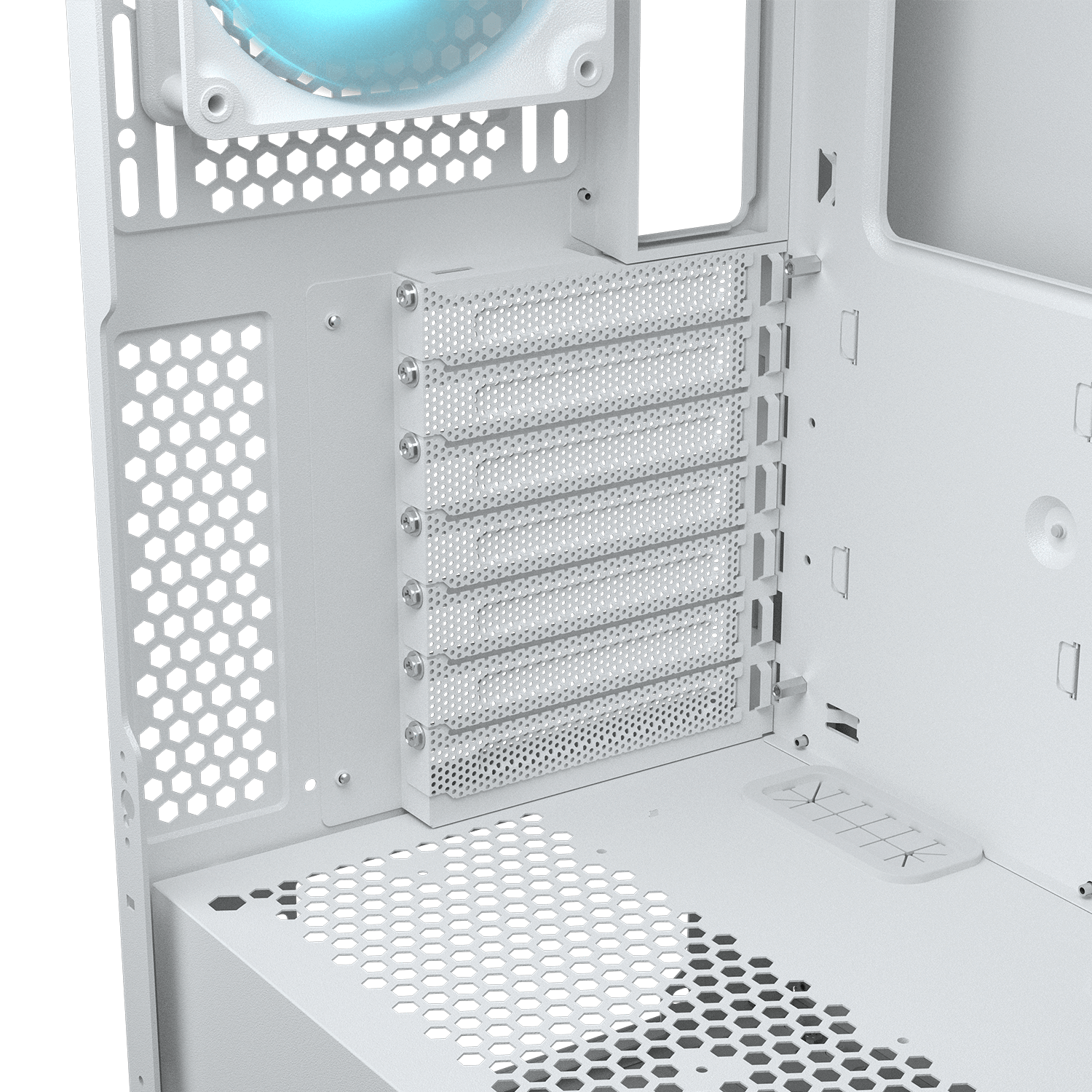 Cougar AIRFACE ECO RGB White E-ATX Mid Tower Glass Panel PC Case With Pre Installed ARGB PWM Fans ( CGR-5YA2W-RGB ) - Image 9