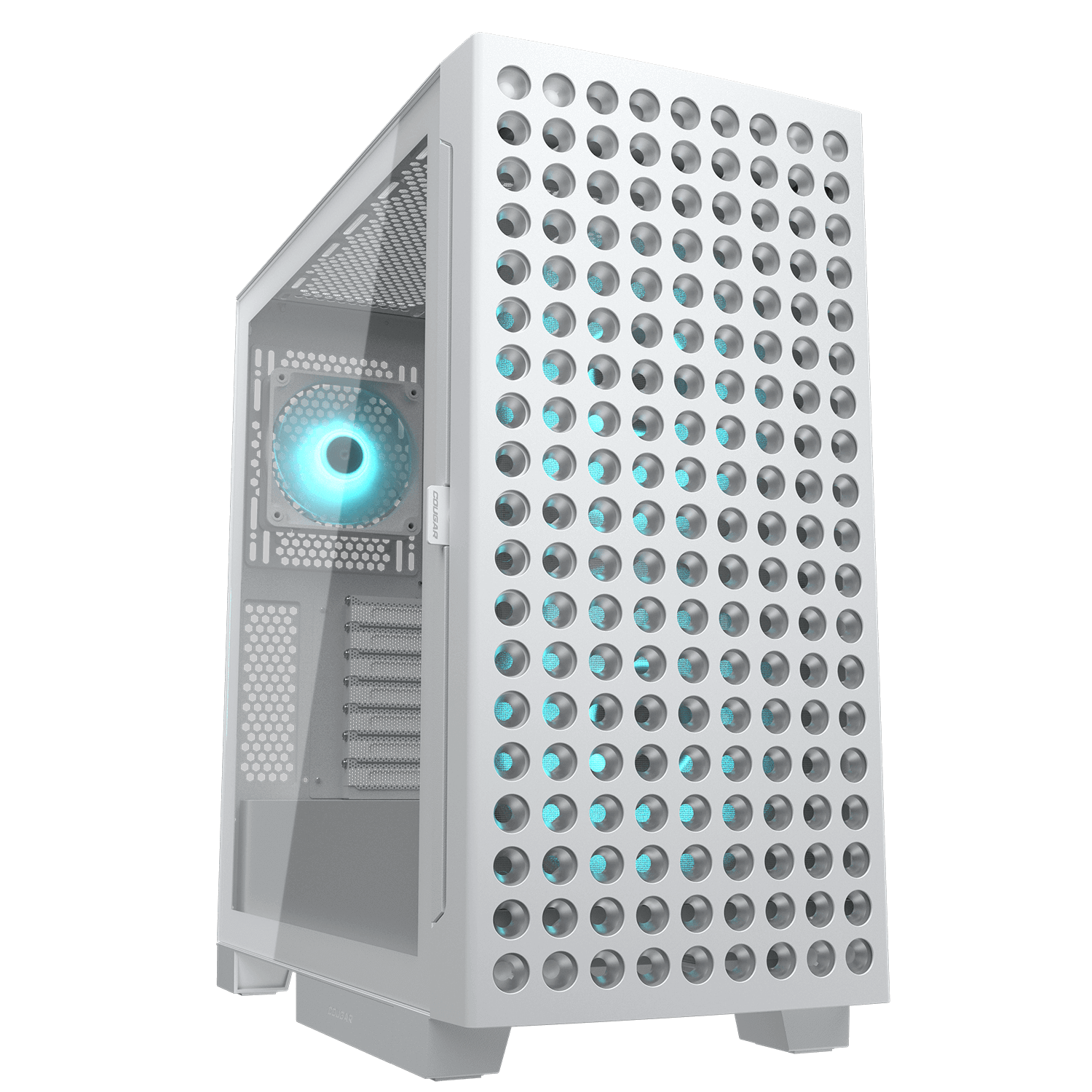 Cougar AIRFACE ECO RGB White E-ATX Mid Tower Glass Panel PC Case With Pre Installed ARGB PWM Fans ( CGR-5YA2W-RGB )