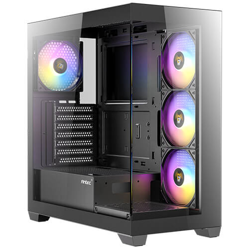 Antec CX300 ARGB Black ATX Mid Tower 4mm Tempered Glass Panel 270° Panoramic View Pc Cabinet With Pre-installed ARGB Reverse Fans - Image 6