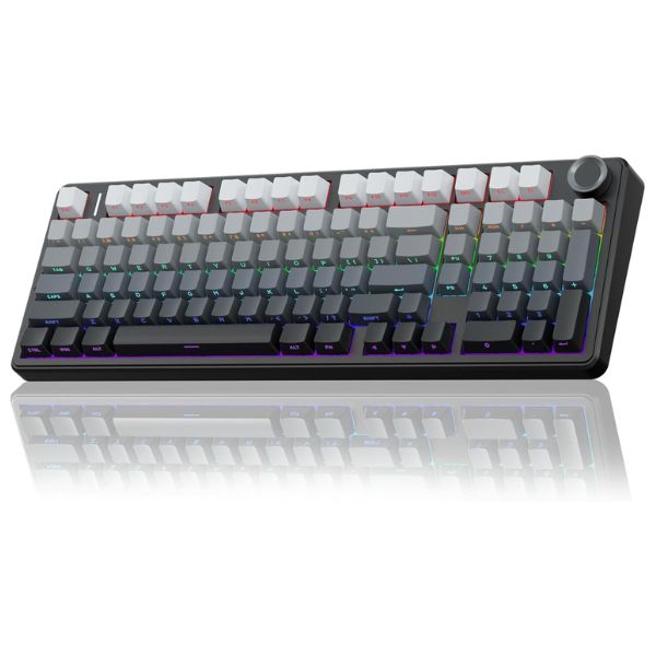Aula F99 Pro 96% Side-Engraved Keycaps Tri-Mode RGB Wireless Full Size Gradient Gray Nimbus Switch Mechanical Gaming Keyboard With Knob ( F99ProGrN )