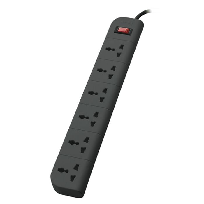 Belkin Economy Series F9E600zb2M-GRY 6-Socket Surge Protector Grey Extension Board