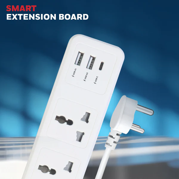Honeywell HC000002/EXT/2M/WHT/3/2U/1C 3 Outlet White Extension Board With 1 Type C & 2 USB - Image 7