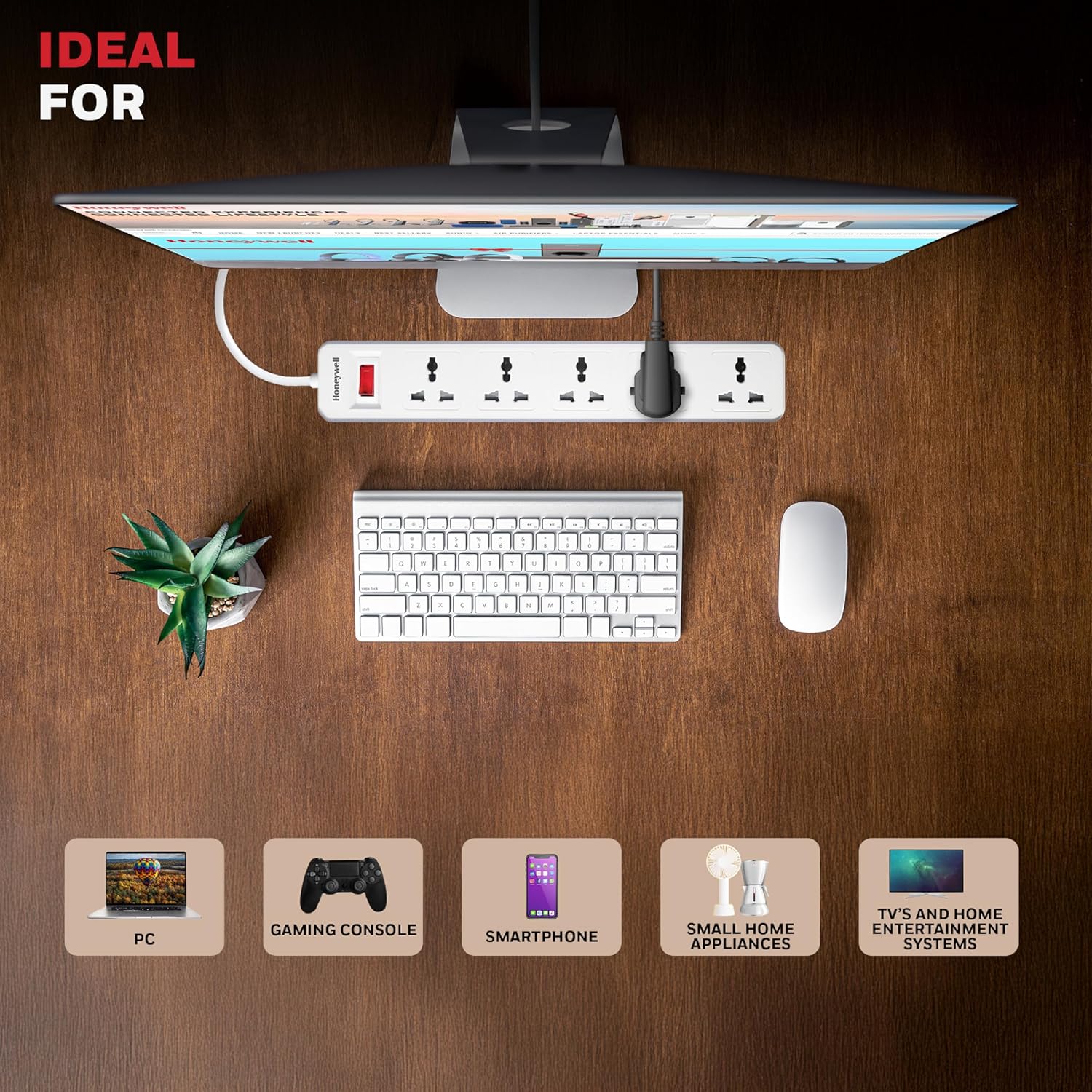 Honeywell HC000006/EXT/2M/WHT/5 5 Outlet White Extension Board - Image 4