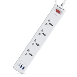 Honeywell HC000045/SRG/1.8M/WHT/4/2U/PD20W 4 Outlet Surge Protector White Extension Board With 1 x Type C With PD & 2 x USB 