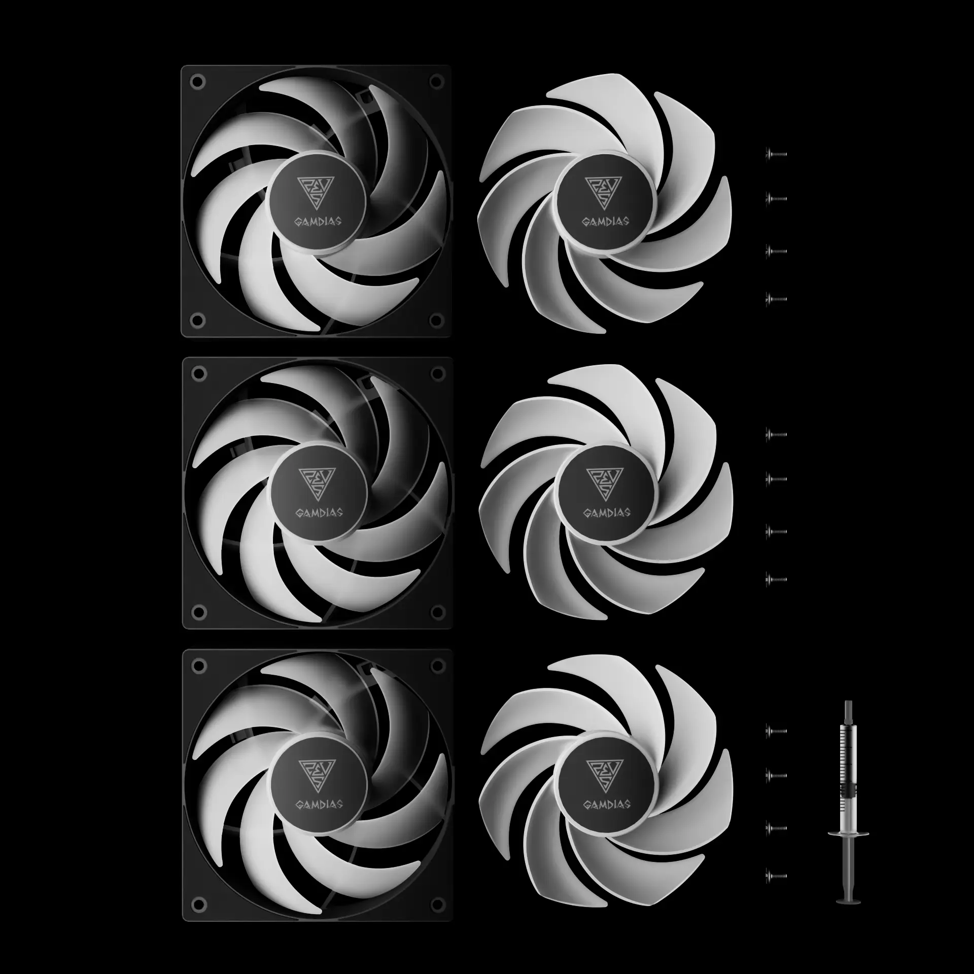 Gamdias Notus M1-1203 ARGB 120mm Hydraulic Bearing Triple Pack Black ARGB Cabinet Fan - Image 3