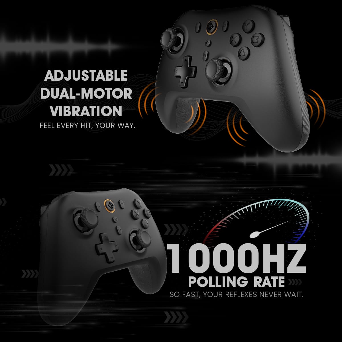 Cosmic Byte Blitz Black Tri-Mode Controller for PC, TMR Joystick, HE Triggers, 1000Hz Polling, Software & Charging Dock Support Gamepad Controller ( TCBP03484 ) - Image 5