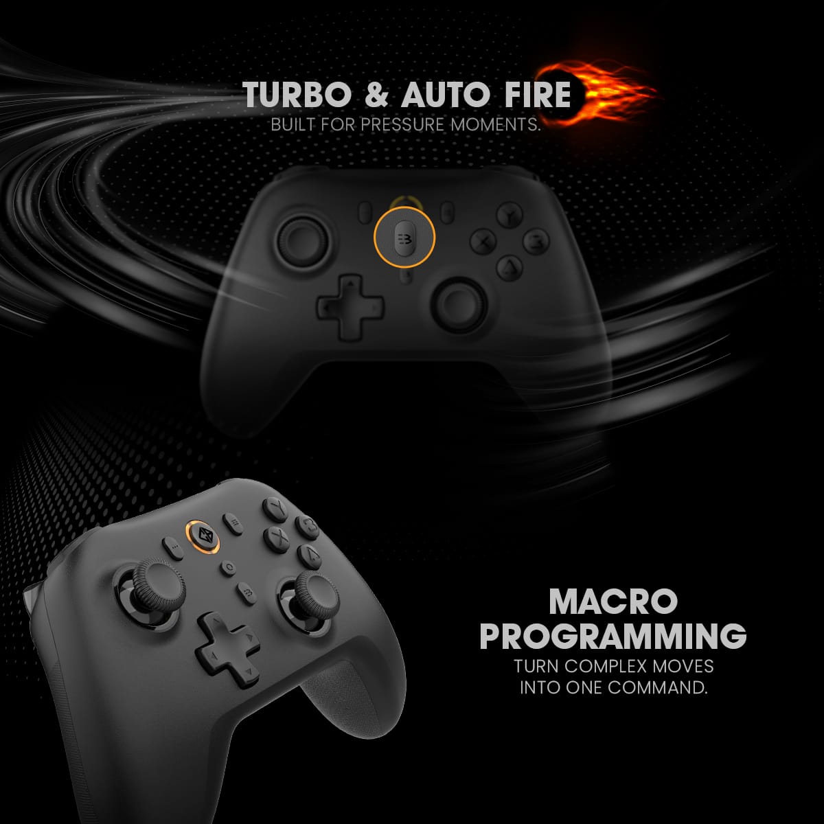 Cosmic Byte Blitz Black Tri-Mode Controller for PC, TMR Joystick, HE Triggers, 1000Hz Polling, Software & Charging Dock Support Gamepad Controller ( TCBP03484 ) - Image 6