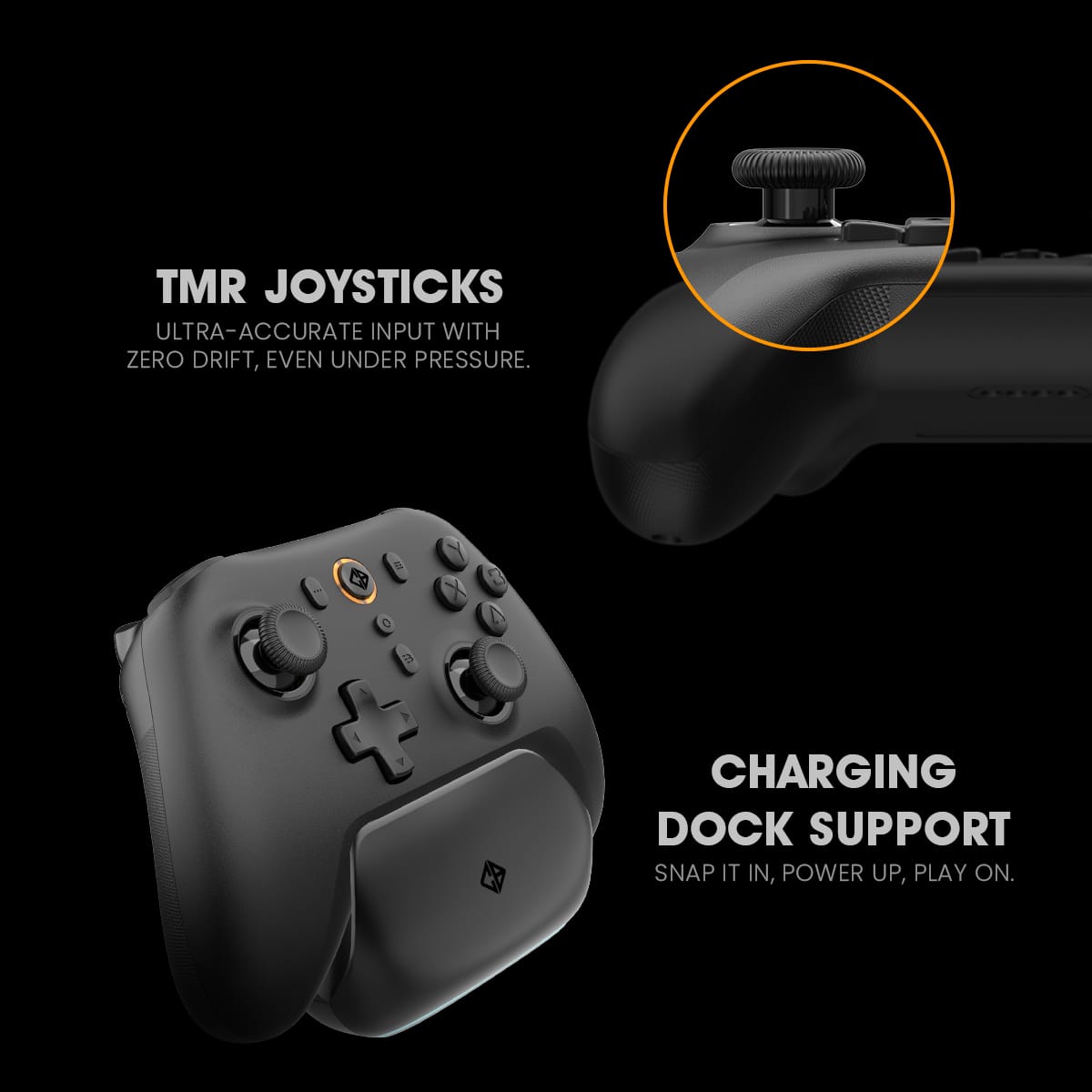 Cosmic Byte Blitz Black Tri-Mode Controller for PC, TMR Joystick, HE Triggers, 1000Hz Polling, Software & Charging Dock Support Gamepad Controller ( TCBP03484 ) - Image 8