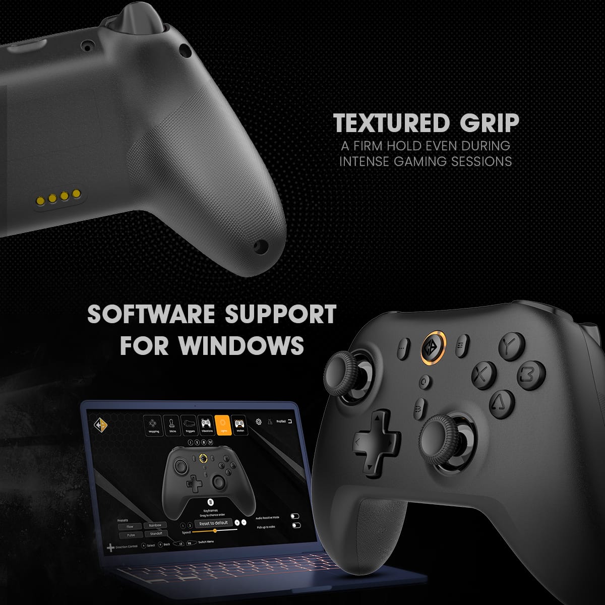 Cosmic Byte Blitz Black Tri-Mode Controller for PC, TMR Joystick, HE Triggers, 1000Hz Polling, Software & Charging Dock Support Gamepad Controller ( TCBP03484 ) - Image 3