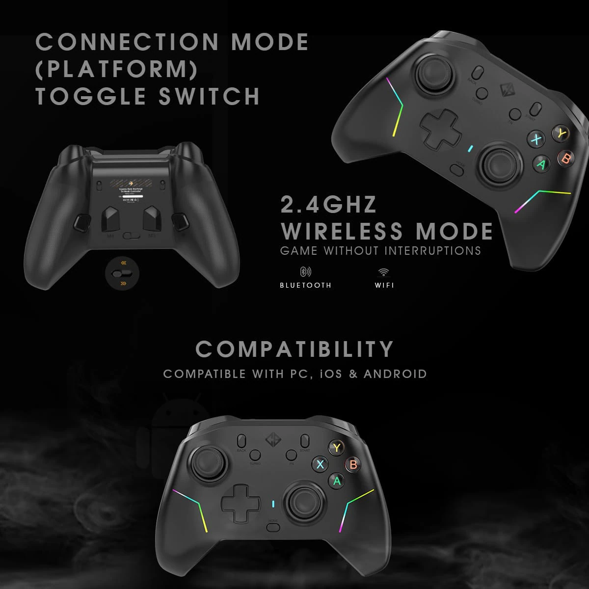 Cosmic Byte Starforge Tri-Mode Gamepad Controller, Replaceable TMR Joysticks ( TCBP03541 ) - Image 3