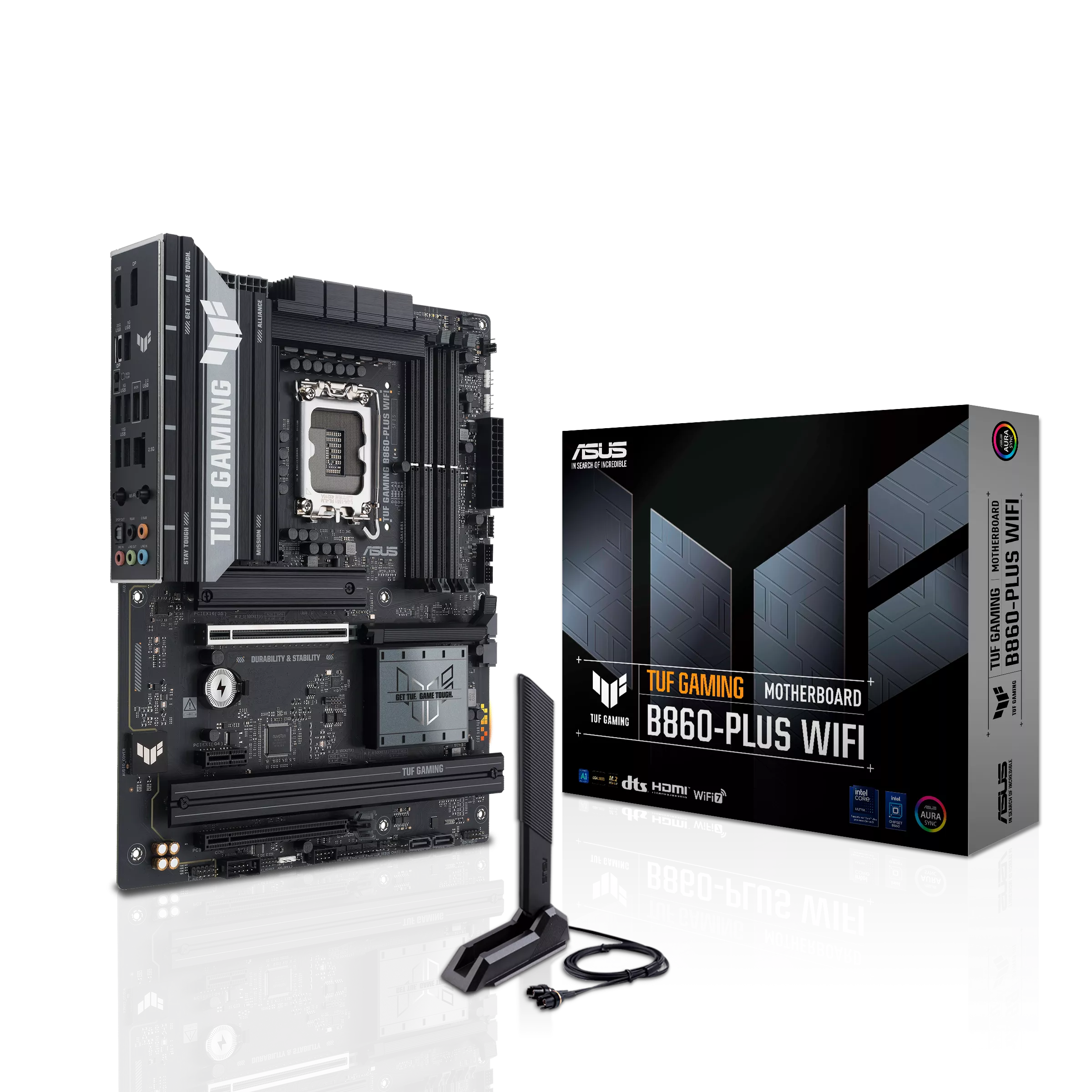 Asus TUF GAMING B860-PLUS WIFI ATX Motherboard ( Intel Socket LGA1851, Support Intel Core Ultra (Series 2) Processors, 4 x DDR5 Ram slots, Max 256GB Memory Support )