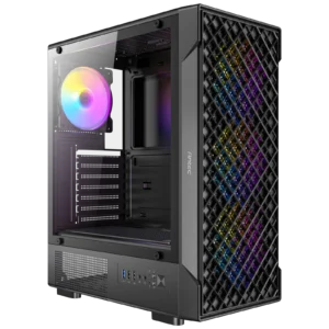 Antec VX320 ARGB ATX Mid Tower Tempered Glass Side Panel Black Pc Cabinet With Pre-installed ARGB Fans