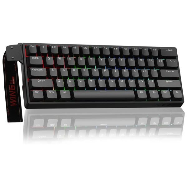 Aula Win60 HE 60% RGB Mechanical Wired Hall Effect Magnetic Switches Gaming Keyboard For PC/Mac With Black Graywood Magnetic Switch ( WIN60BW )