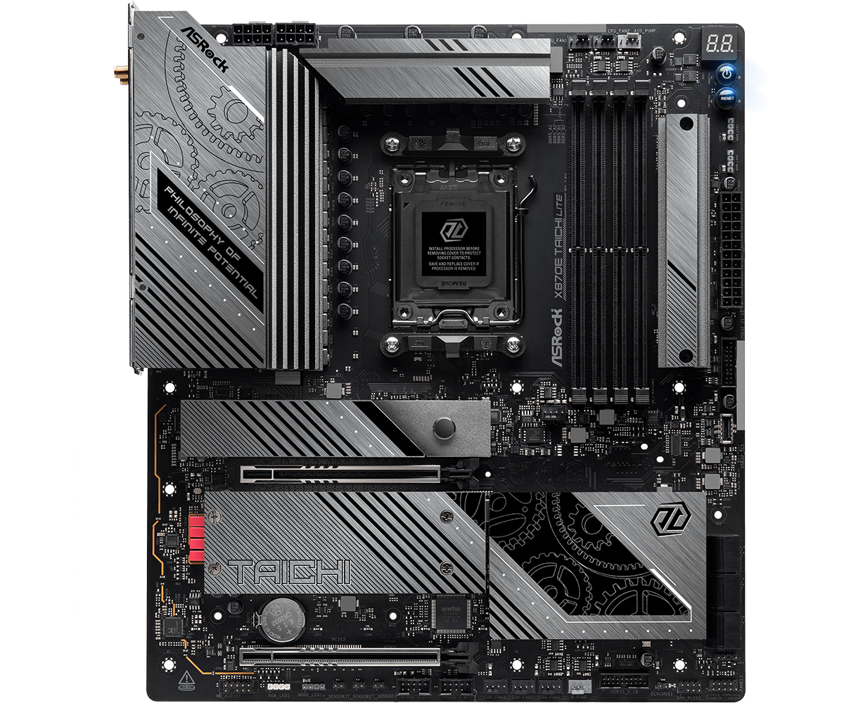 ASRock X870E Taichi Lite E-ATX WIFI Motherboard ( AMD Socket AM5 , Supports Ryzen 9000, 8000 & 7000 Series Cpu , 4 x DDR5 RAM Slots, Max 256GB RAM Support ) - Image 3