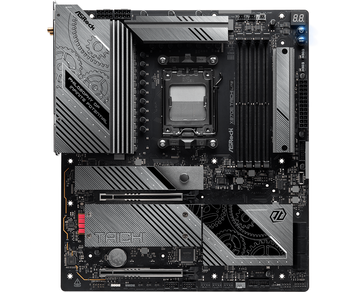 ASRock X870E Taichi Lite E-ATX WIFI Motherboard ( AMD Socket AM5 , Supports Ryzen 9000, 8000 & 7000 Series Cpu , 4 x DDR5 RAM Slots, Max 256GB RAM Support ) - Image 4