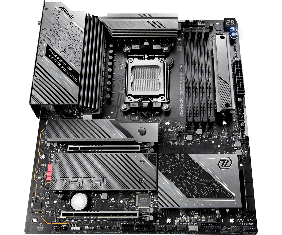 ASRock X870E Taichi Lite E-ATX WIFI Motherboard ( AMD Socket AM5 , Supports Ryzen 9000, 8000 & 7000 Series Cpu , 4 x DDR5 RAM Slots, Max 256GB RAM Support ) - Image 9