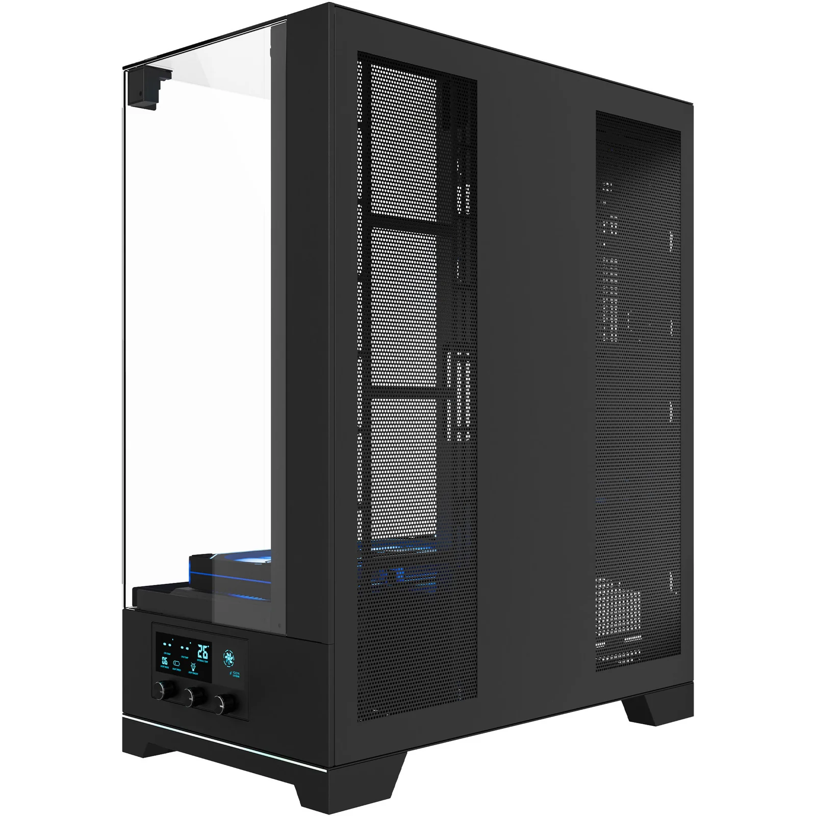 Dawg Y 907 ARGB Black E-ATX Full Tower 3 Side Seamless Tempered Glass Panel PC Case With Pre Installed ARGB Fans - Image 4
