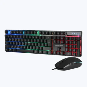 Zebronics Zeb War Wired Gold plated USB Braided Cable Multi color LED Premium Gaming Keyboard and Mouse Combo
