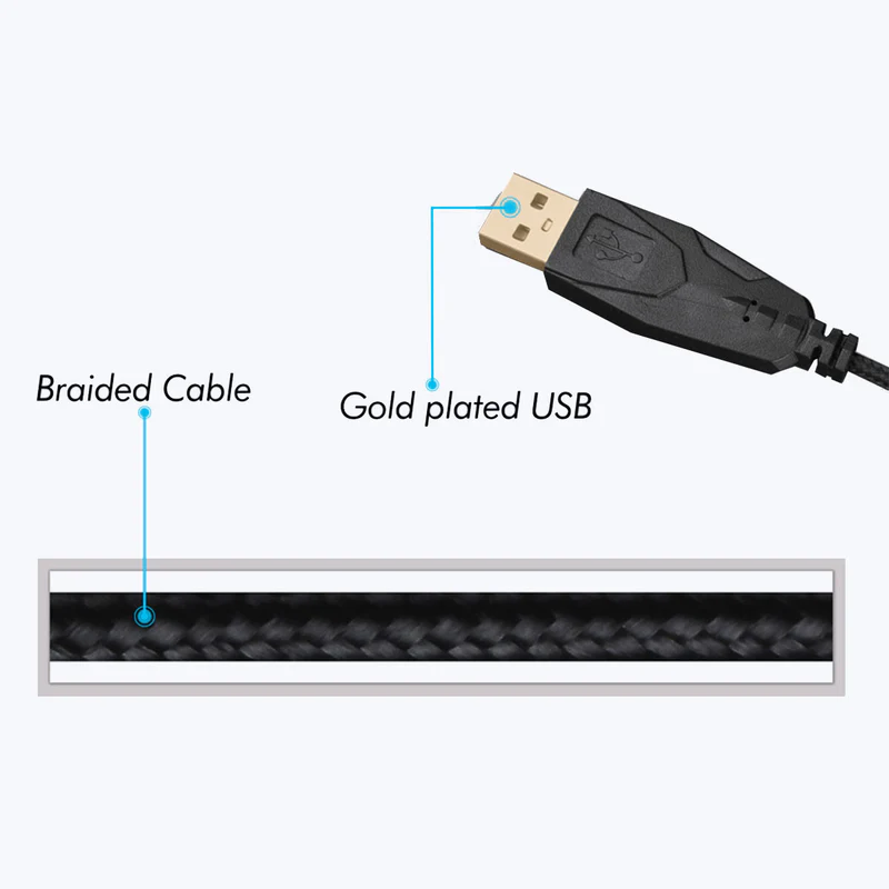 Zebronics Zeb War Wired Gold plated USB Braided Cable Multi color LED Premium Gaming Keyboard and Mouse Combo - Image 6