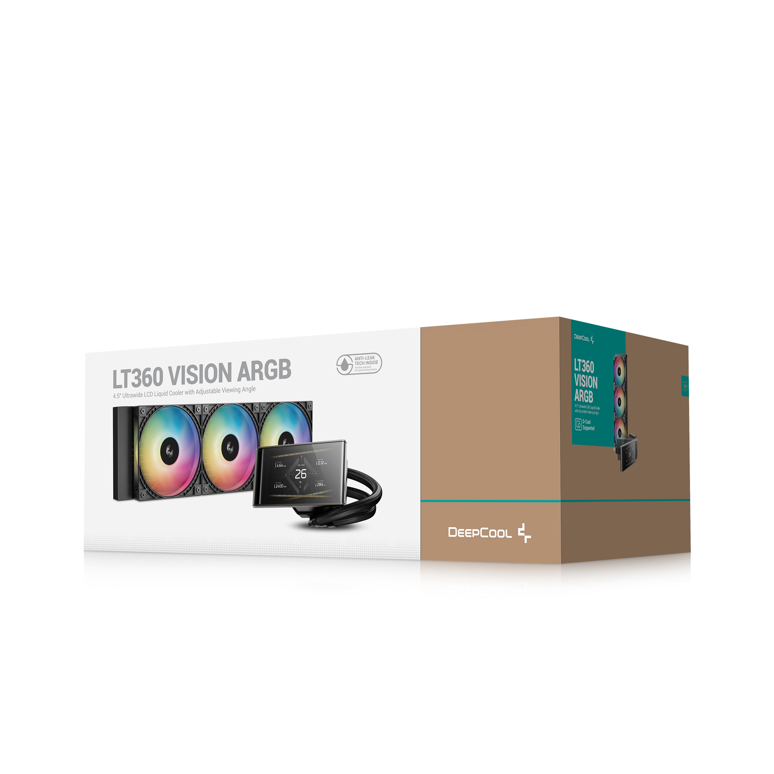 Deepcool LT360 VISION ARGB Black 360mm Liquid CPU Cooler With Striking 4.5” LCD Screen ( R-LT360VISION-BKAMMC-G-1 ) - Image 8