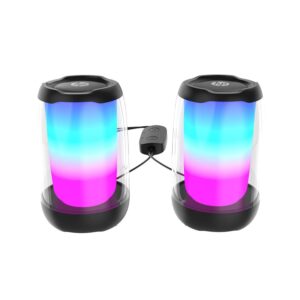 HP DHS-5100 ‎10 Watts Wired USB Powered RGB Light Effect Multimedia Laptop, Desktop Speaker With Bluetooth 5 Connectivity ( 8C574AA#ACJ )