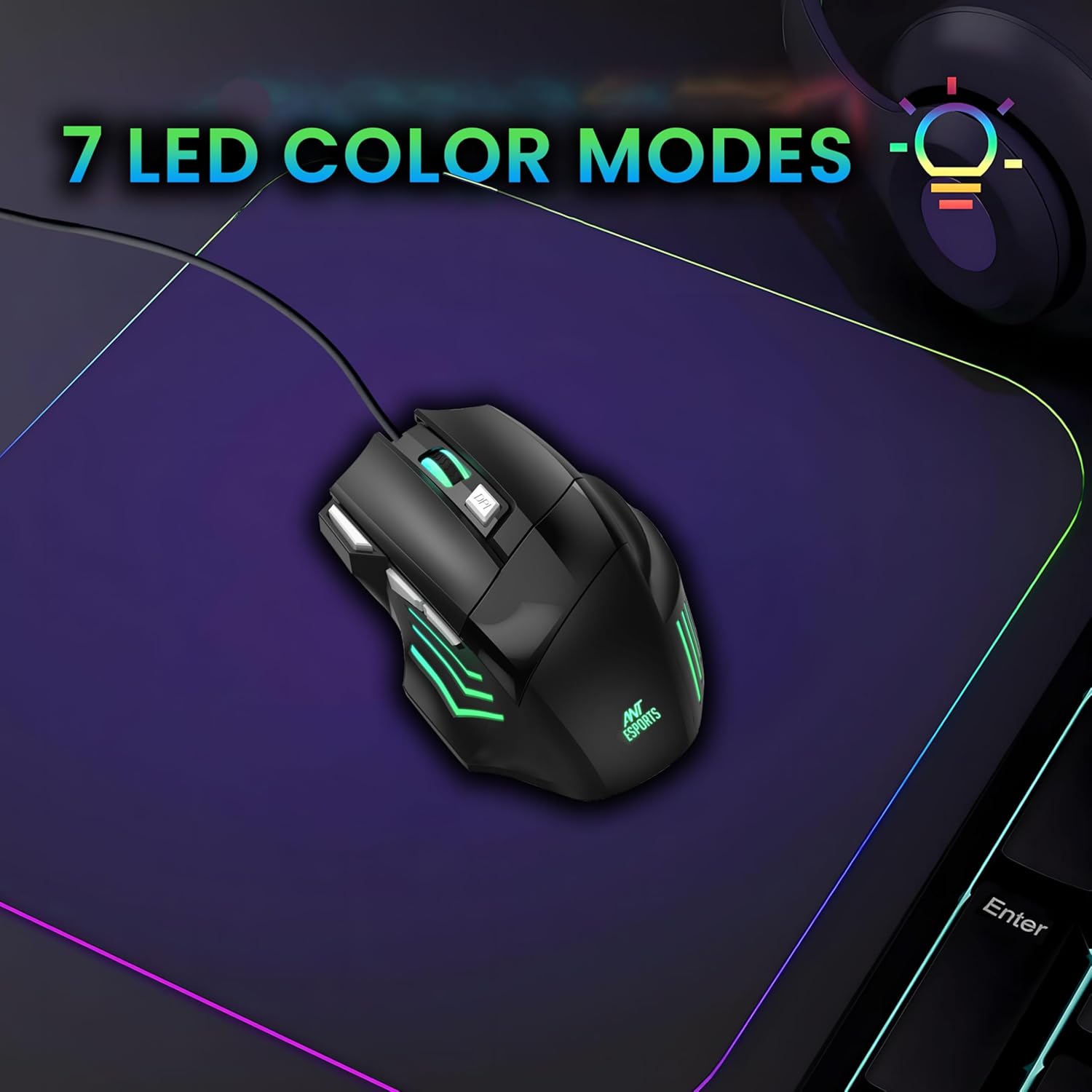 Ant Esports Thunder 30 Wired Mechanical Full-Size RGB Gaming Keyboard Mouse Combo ( AEPP0258 ) - Image 3