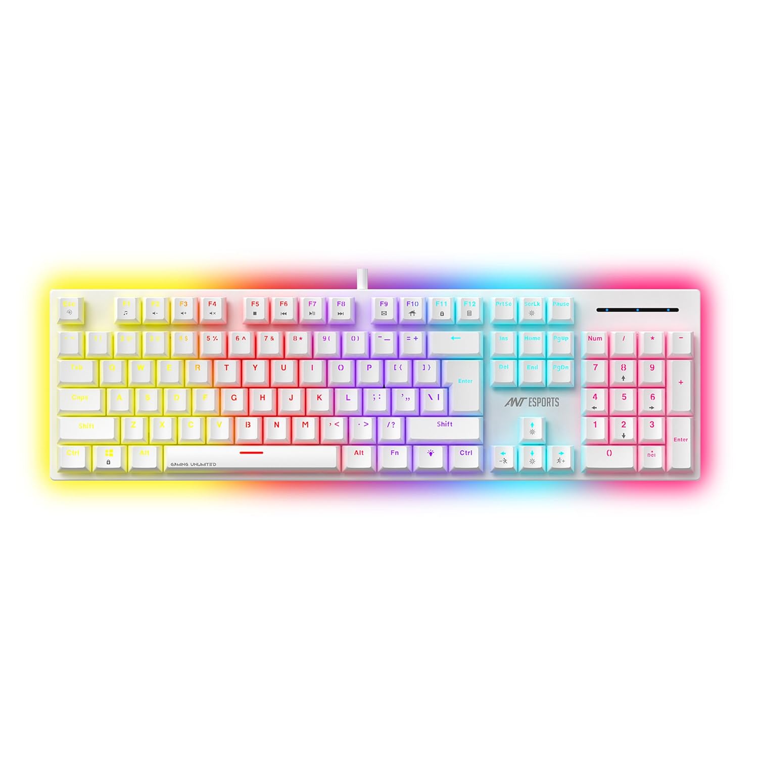 Ant Esports MK3400 Pro V3 White Wired Mechanical RGB Gaming Keyboard With 104 Keys-Red Switch ( AEPP0296 ) - Image 2