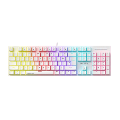 Ant Esports MK3400 Pro V3 White Wired Mechanical RGB Gaming Keyboard With 104 Keys-Red Switch ( AEPP0296 )