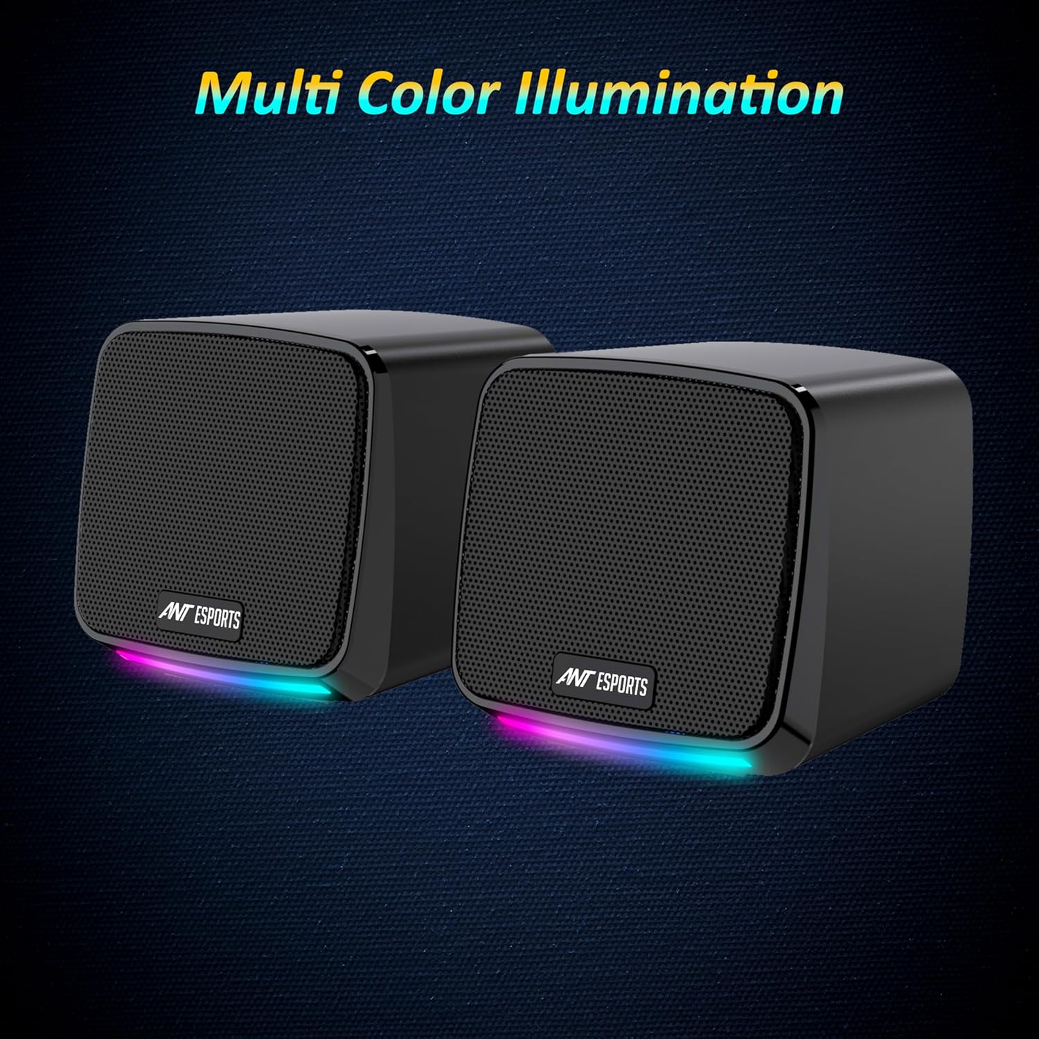 Ant Esports GS195 10Watts USB-Powered 3.5mm AUX Colorful RGB Lighting 2.0 Multimedia Black Laptop, Desktop Speakers ( AEPP0316 ) - Image 7