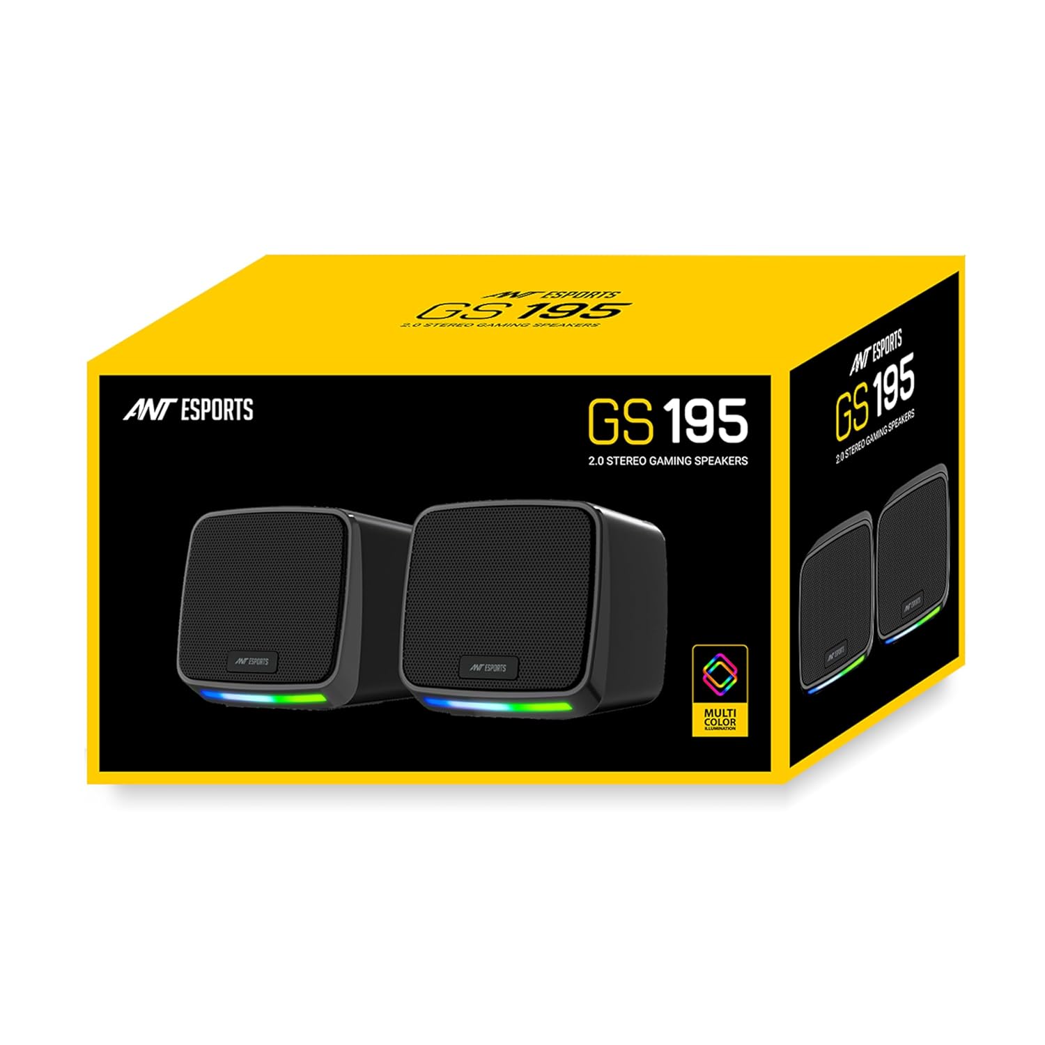 Ant Esports GS195 10Watts USB-Powered 3.5mm AUX Colorful RGB Lighting 2.0 Multimedia Black Laptop, Desktop Speakers ( AEPP0316 ) - Image 9