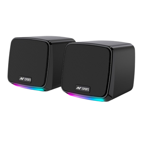 Ant Esports GS195 10Watts USB-Powered 3.5mm AUX Colorful RGB Lighting 2.0 Multimedia Black Laptop, Desktop Speakers ( AEPP0316 )