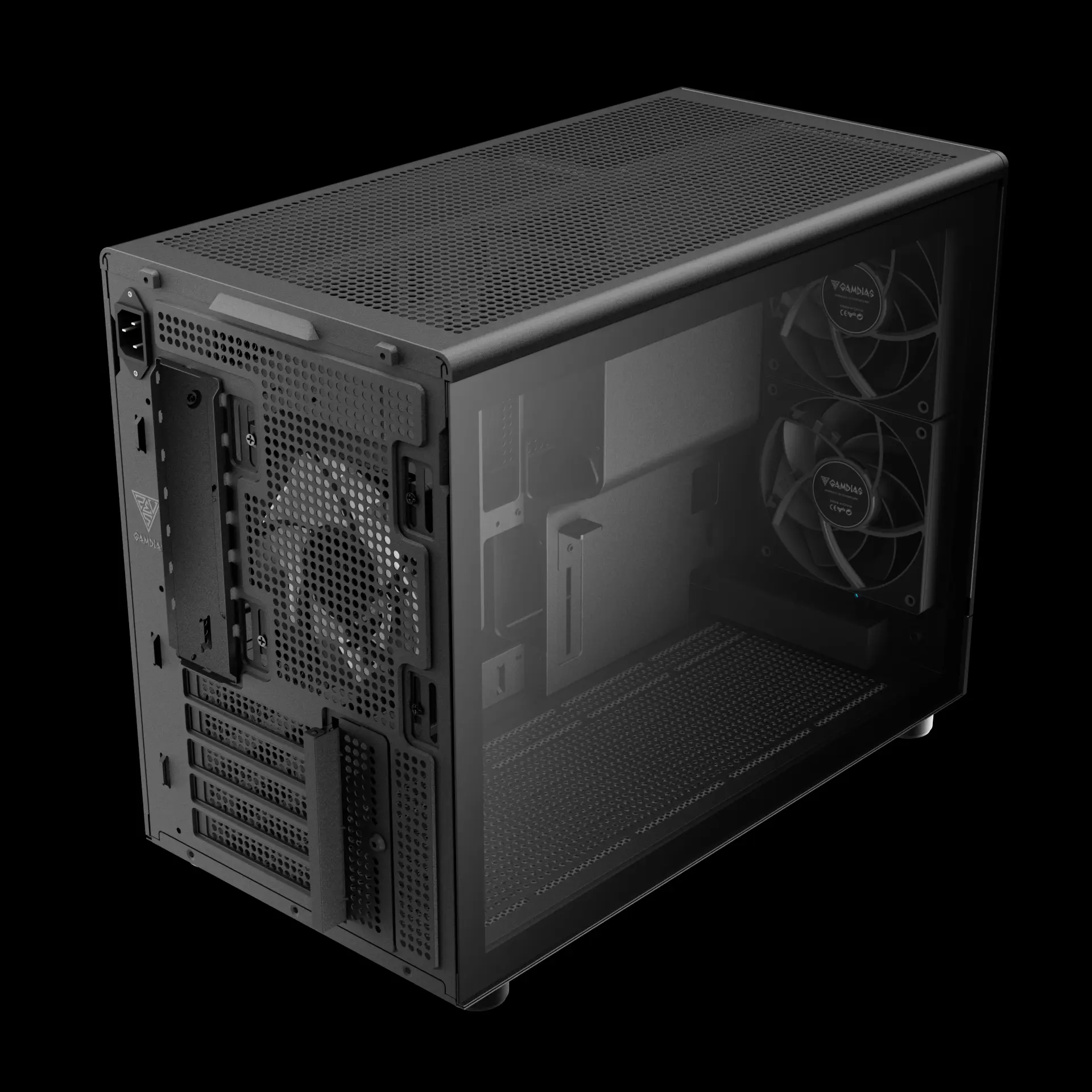 Gamdias ATHENA M4M Black ARGB Micro-ATX Micro Tower Tempered Glass Side Panel Pc Cabinet With Pre-installed ARGB Fan - Image 6