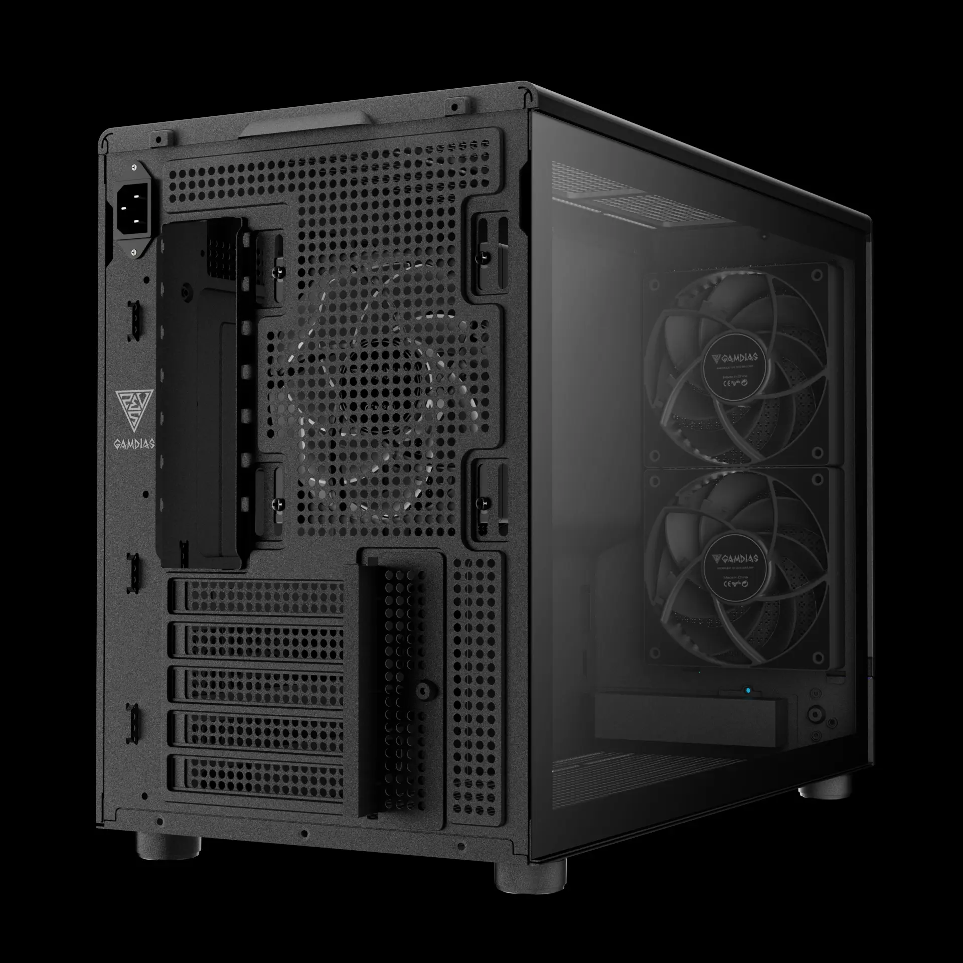 Gamdias ATHENA M4M Black ARGB Micro-ATX Micro Tower Tempered Glass Side Panel Pc Cabinet With Pre-installed ARGB Fan - Image 8