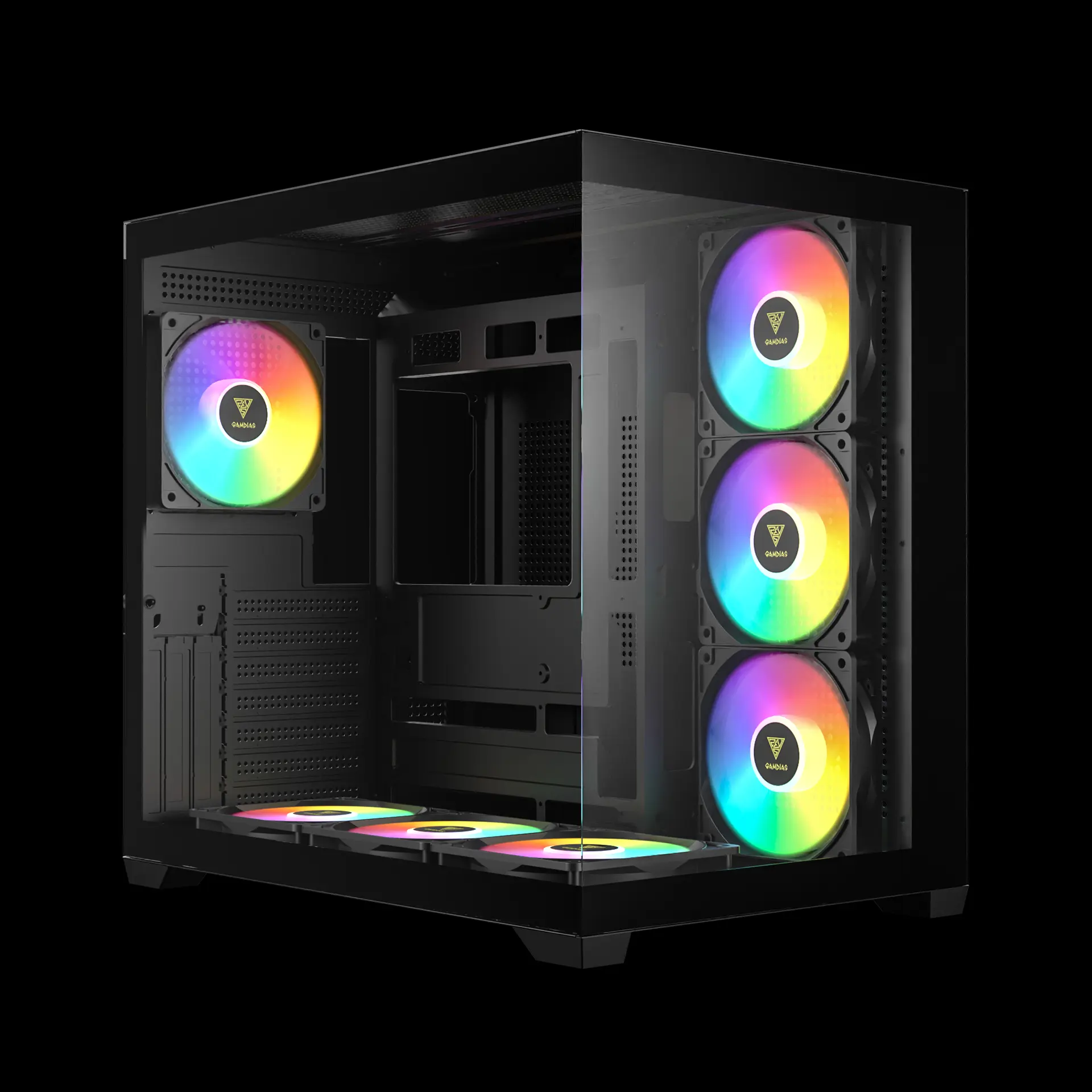 Gamdias AURA GC107 ELITE Black ARGB ATX Mid Tower Tempered Glass Side Panel Pc Cabinet With Pre-installed ARGB Fans - Image 2