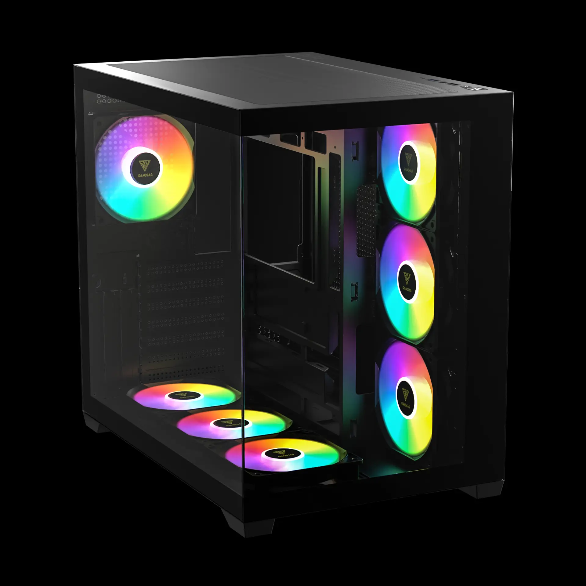 Gamdias AURA GC107 ELITE Black ARGB ATX Mid Tower Tempered Glass Side Panel Pc Cabinet With Pre-installed ARGB Fans - Image 5