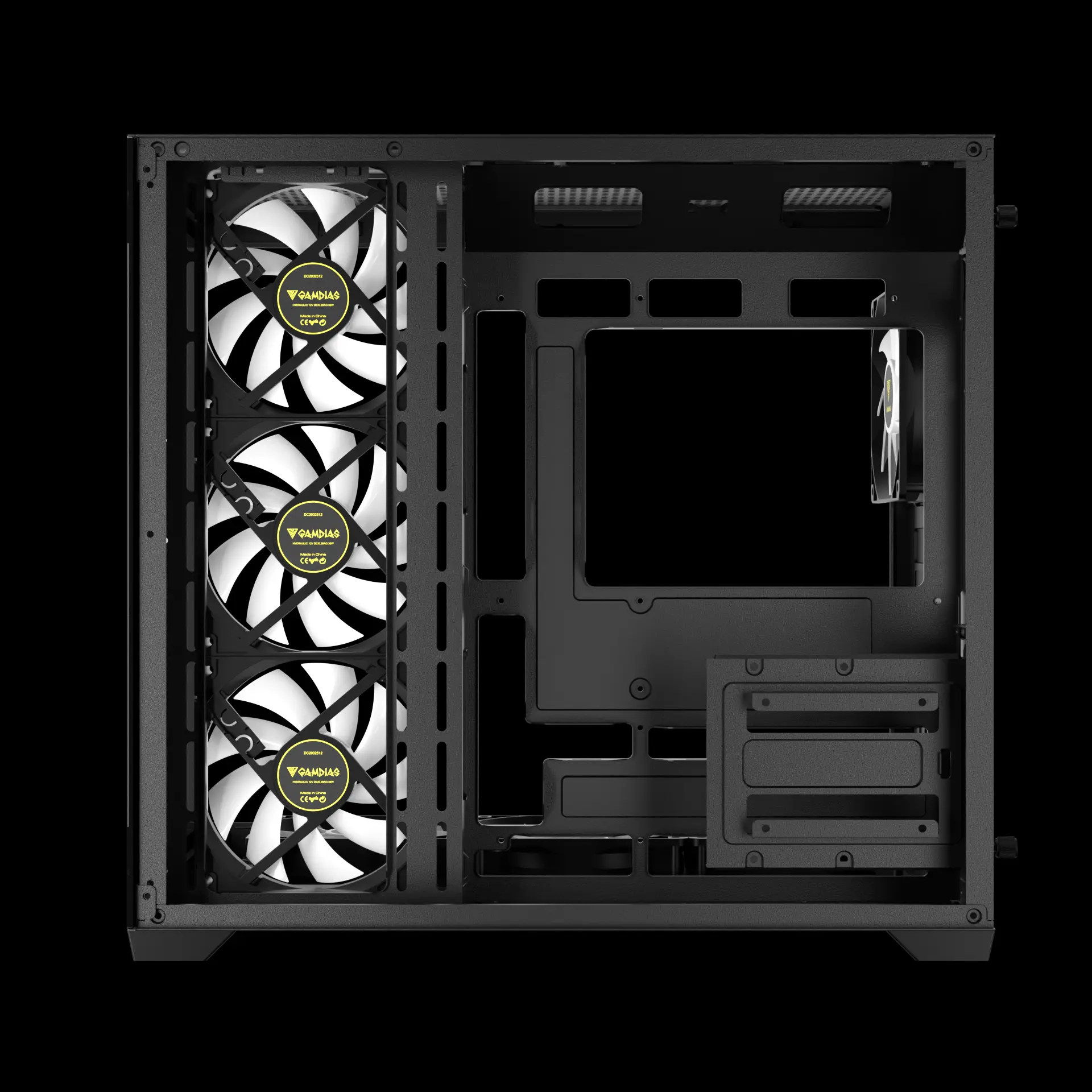 Gamdias AURA GC107 ELITE Black ARGB ATX Mid Tower Tempered Glass Side Panel Pc Cabinet With Pre-installed ARGB Fans - Image 7
