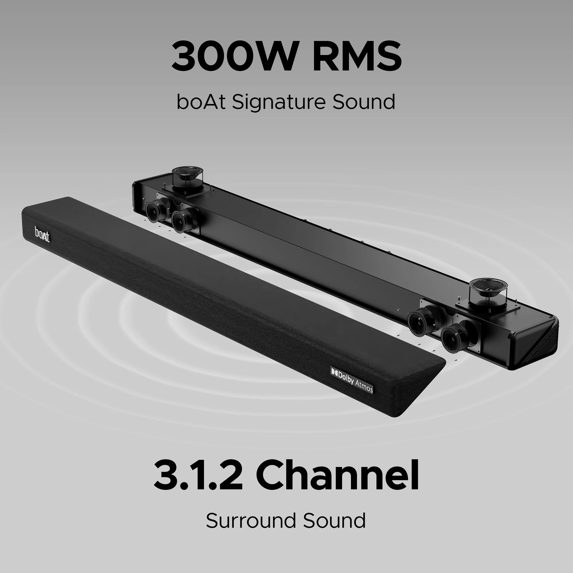 boAt Aavante Bar 4100DA Premium Black 300W RMS 3.1.2 Channel Surround Sound Soundbar - Image 5