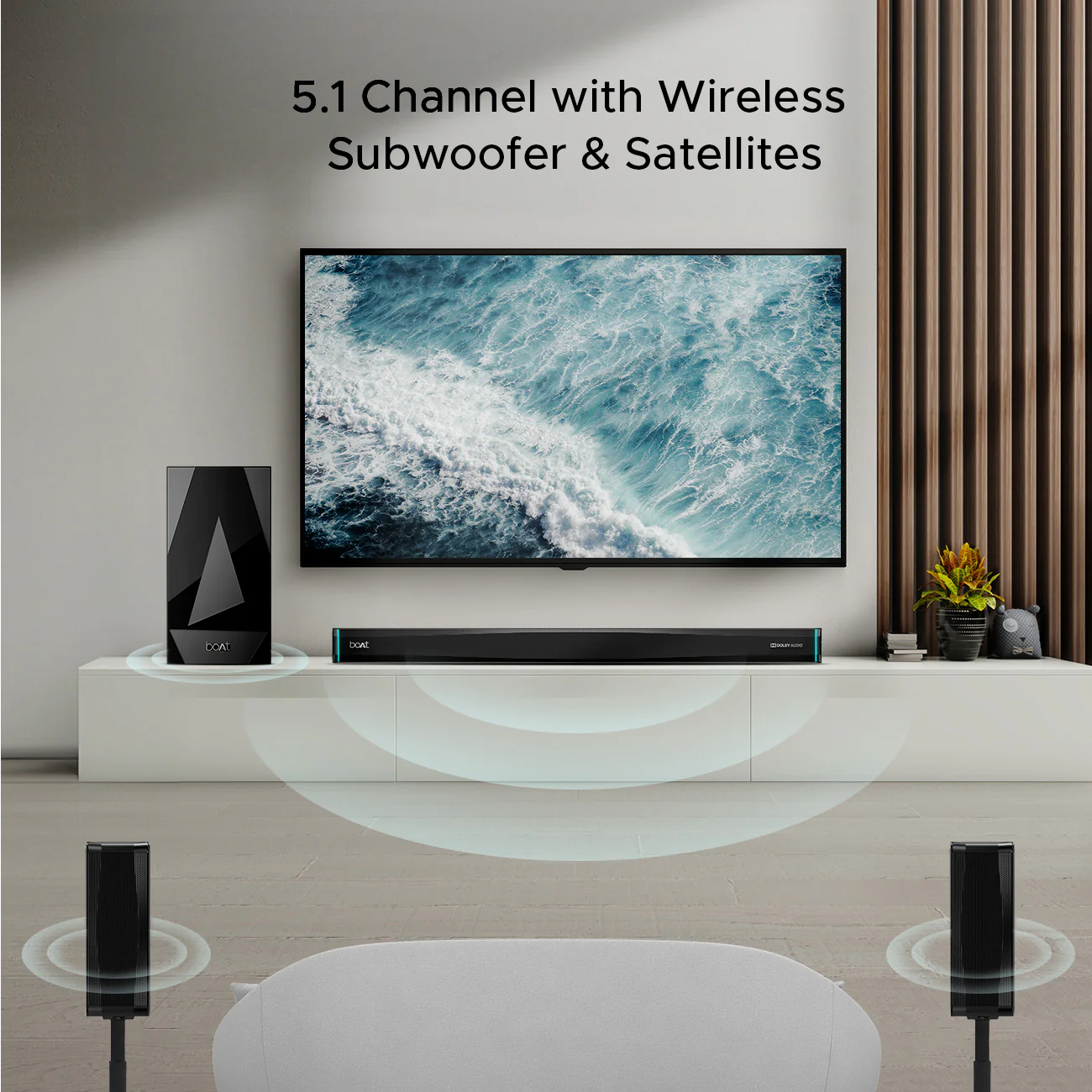 boAt Aavante Bar 5400D Premium Black 550W Bluetooth 5.1 Surround Sound Soundbar - Image 4