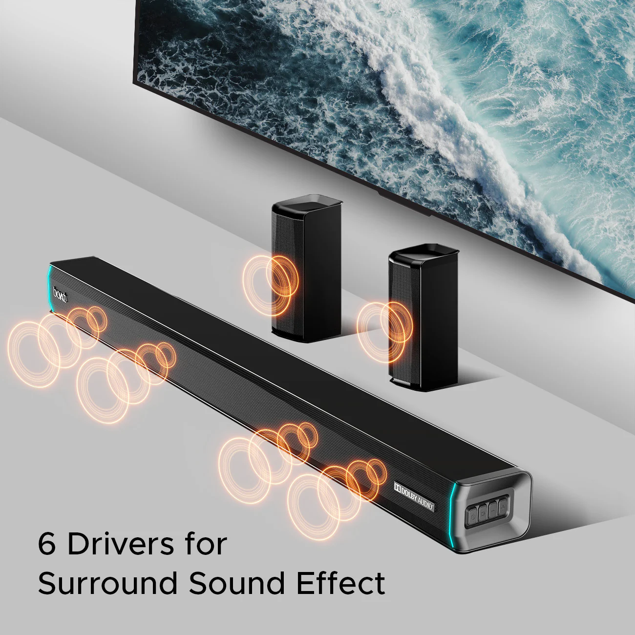 boAt Aavante Bar 5400D Premium Black 550W Bluetooth 5.1 Surround Sound Soundbar - Image 6