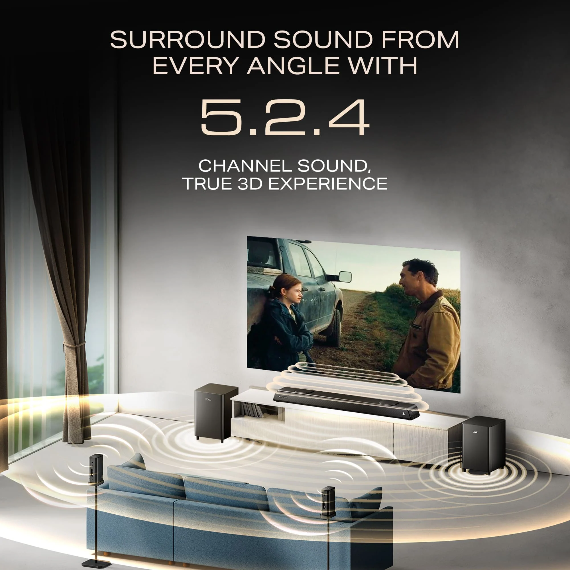 boAt Aavante Prime 5.2.4 6250DA Premium Black 625W 5.2.4 Channel Soundbar - Image 4