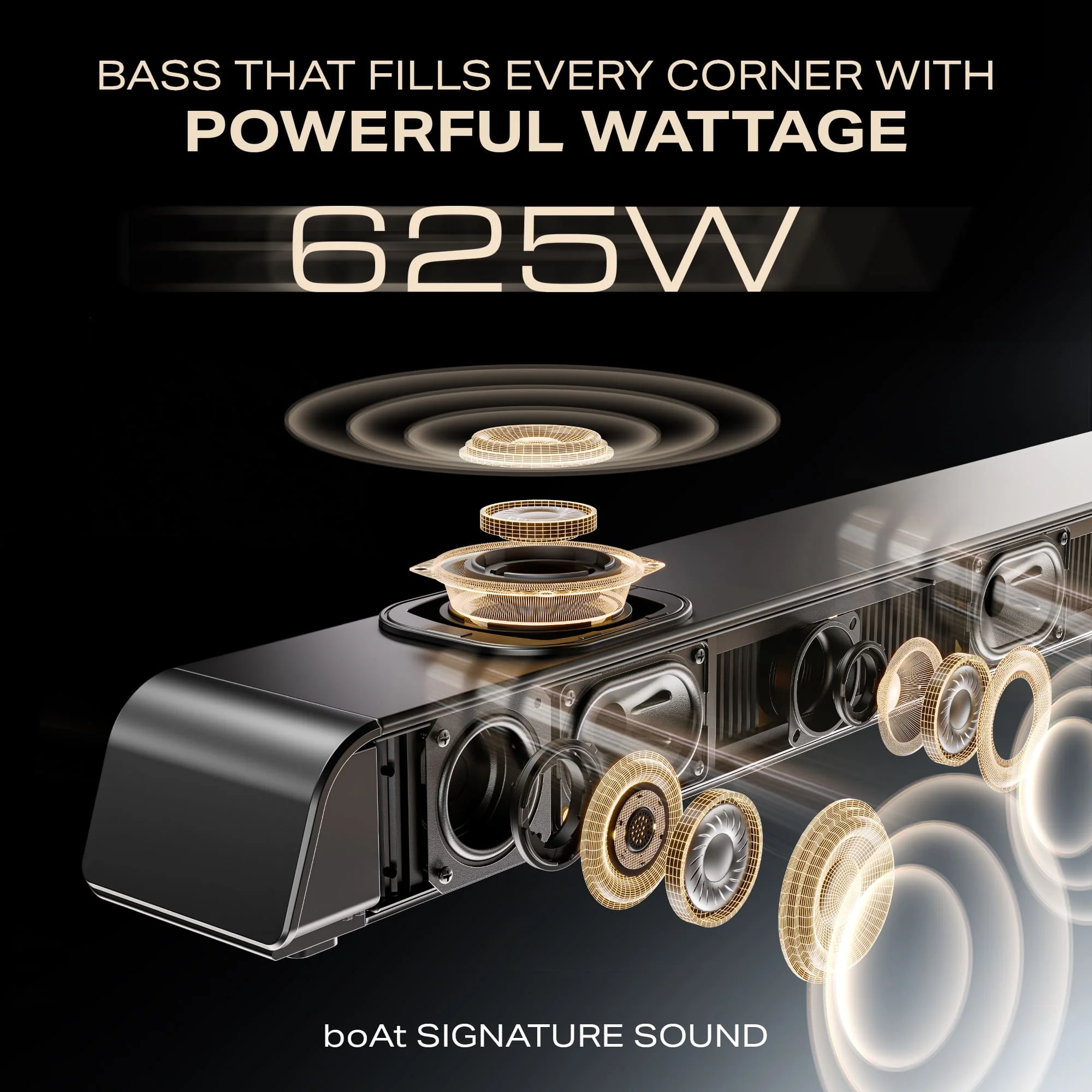boAt Aavante Prime 5.2.4 6250DA Premium Black 625W 5.2.4 Channel Soundbar - Image 3