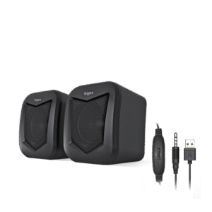 FINGERS DeskSound 2.0 6 W USB Powered 3.5 mm, Stereo In Inline - Volume Controller 2.0 channel Black Laptop, Desktop Speaker