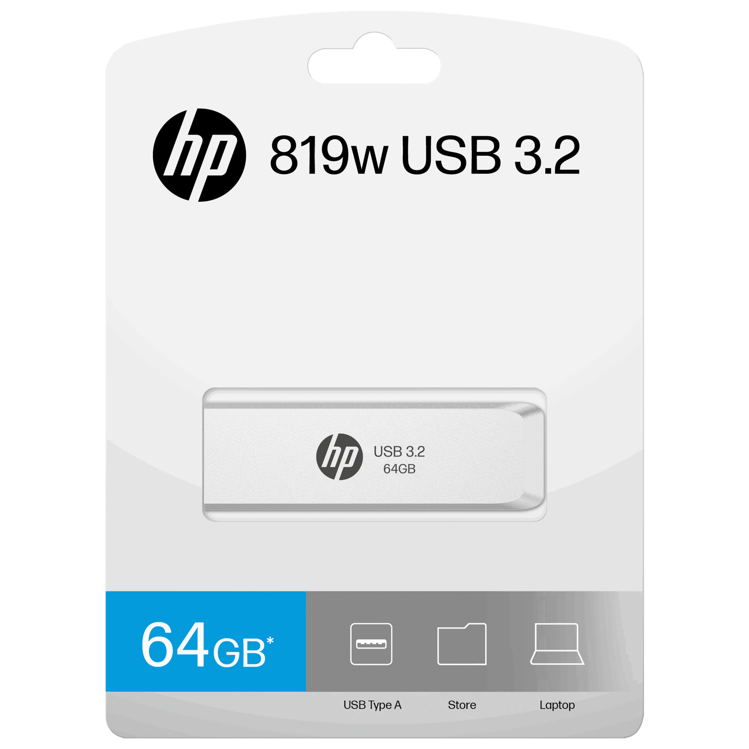HP 819W 64GB USB 3.2 Silver Metal Case Flash Drives ( HPFD819W-64 ) - Image 5