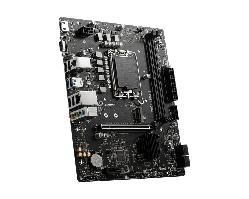 MSI PRO B760M-E mATX Motherboards ( Intel LGA 1700 Socket, Supports Intel Core 14th, 13th, 12th Gen Processors, Intel Pentium Gold and Celeron Processors, 2x DDR5 RAM Slots, Max 128GB RAM Support ) - Image 4