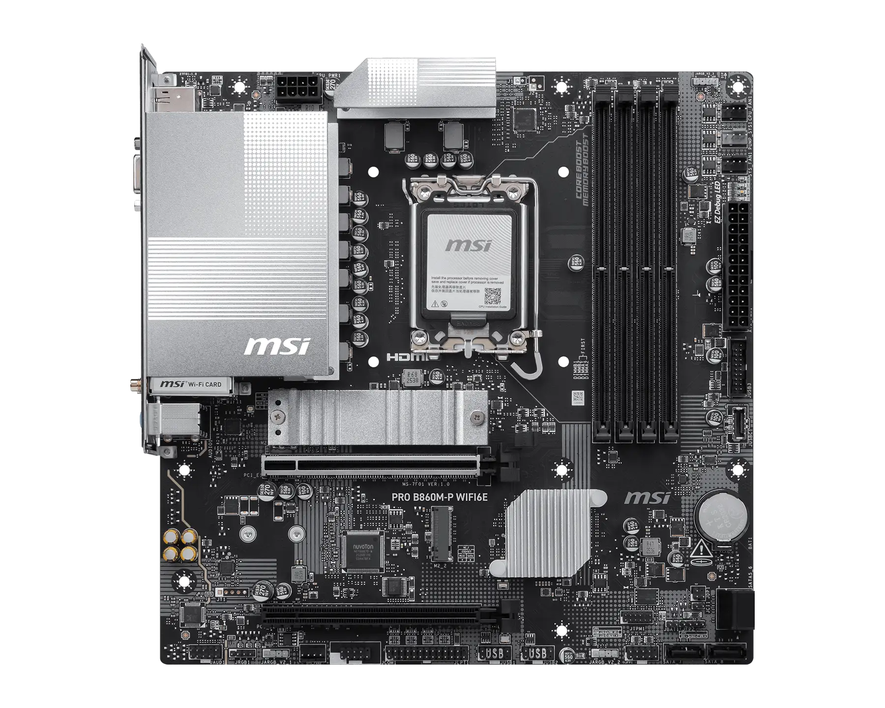 MSI PRO B860M-P WIFI6E mATX Motherboards ( Intel Socket LGA 1851, Supports Intel Core Ultra Processors (Series 2) Cpu, 4x DDR5 RAM Slots, Max 256GB RAM Support ) - Image 2